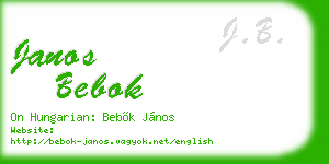 janos bebok business card