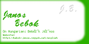 janos bebok business card
